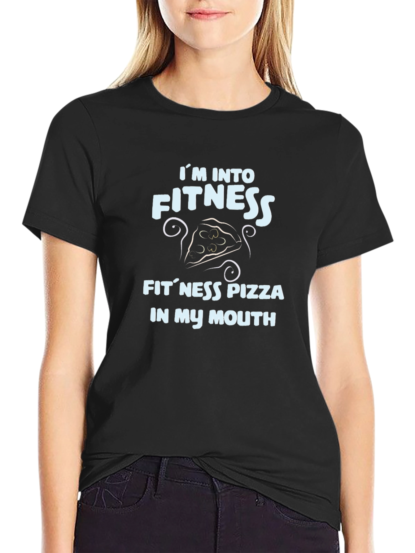 Fitness Pizza Graphic Tee - Funny Workout Shirt