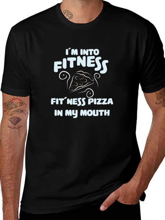 Fitness Pizza Graphic Tee - Funny Workout Shirt
