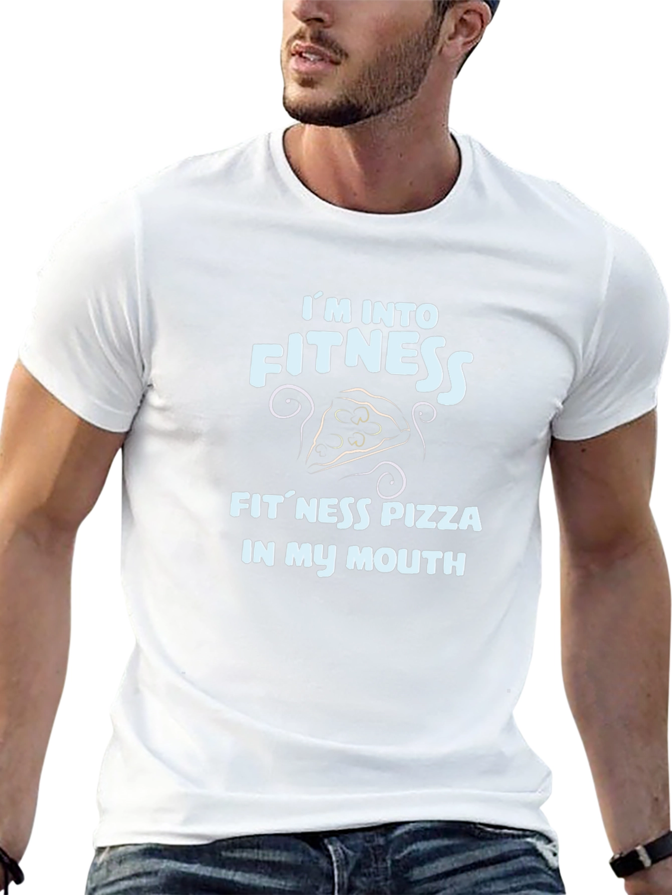 Fitness Pizza Graphic Tee - Funny Workout Shirt