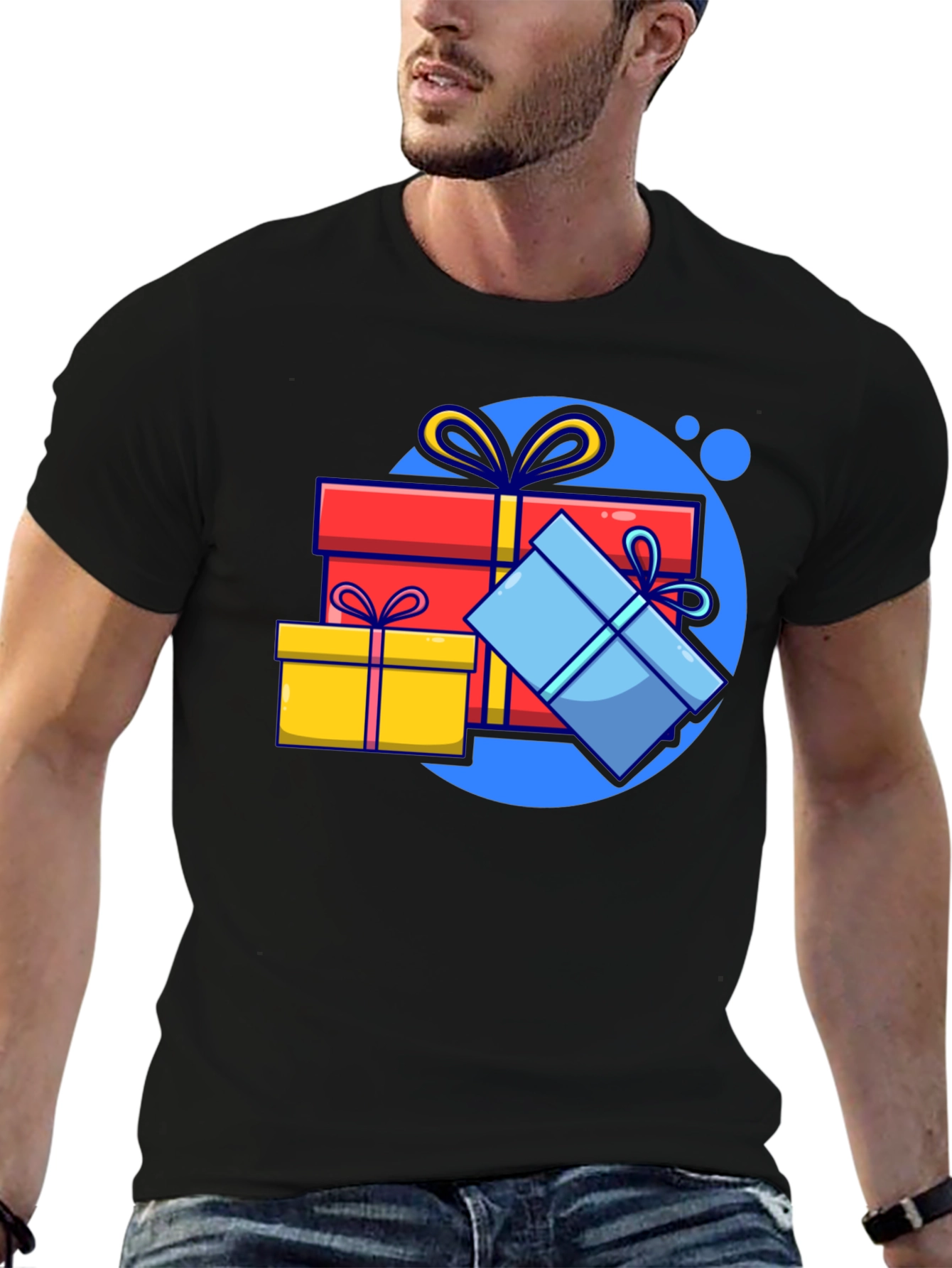 Festive Gift T-Shirt - Black Holiday Tee