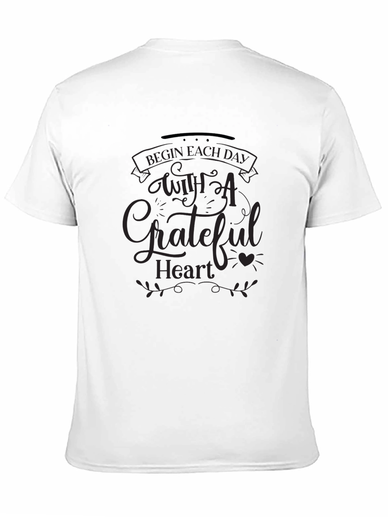 Grateful Heart Graphic Tee - Black Crew Neck