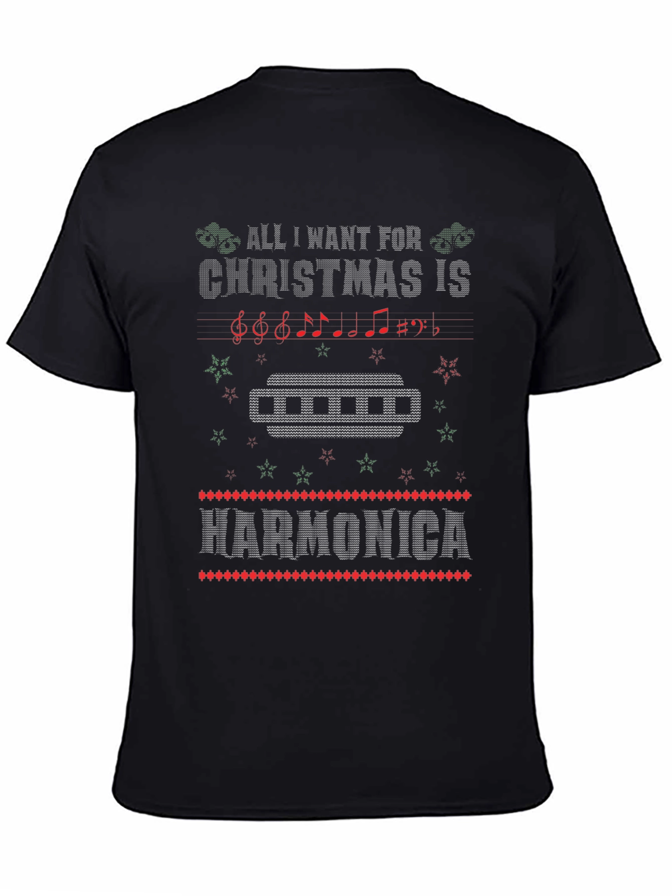 Harmonica Christmas T-Shirt Ugly Xmas Holiday Tee