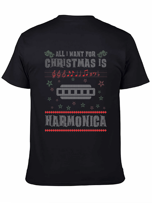 Harmonica Christmas T-Shirt Ugly Xmas Holiday Tee