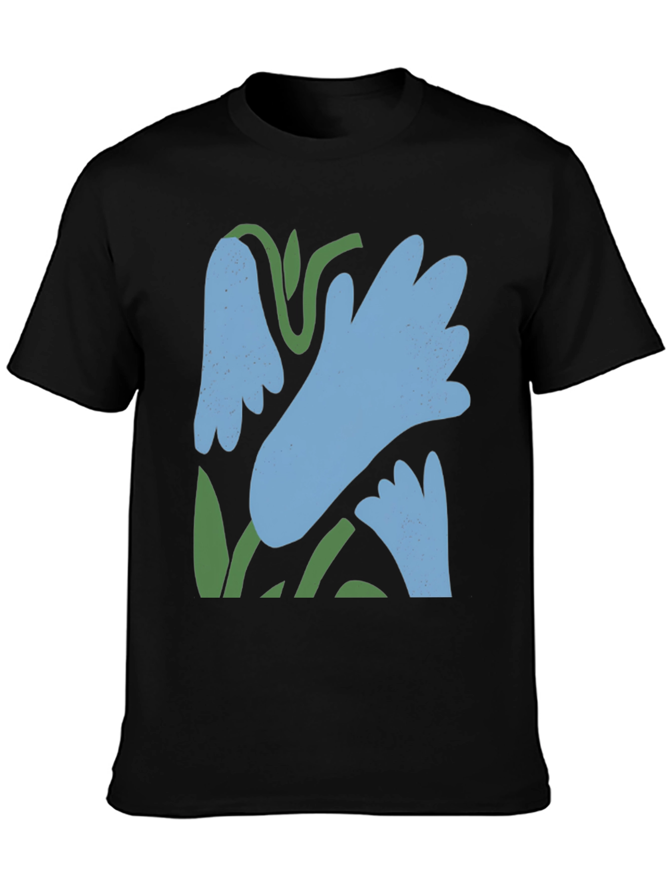 Abstract Floral Graphic Tee - Black