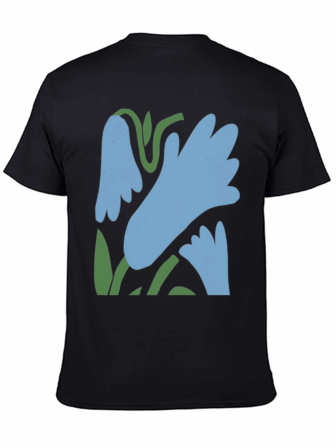 Abstract Floral Graphic Tee - Black