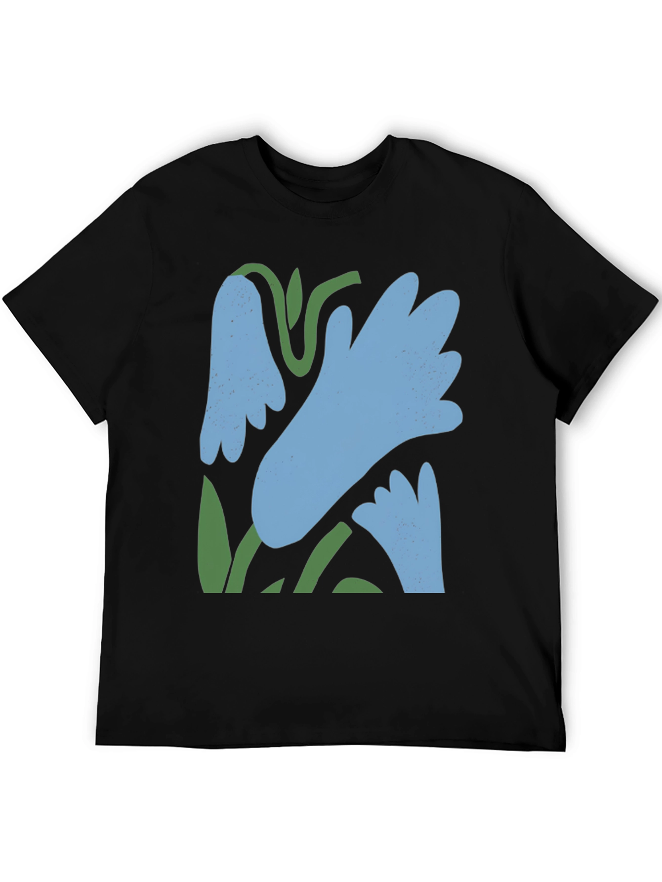 Abstract Floral Graphic Tee - Black