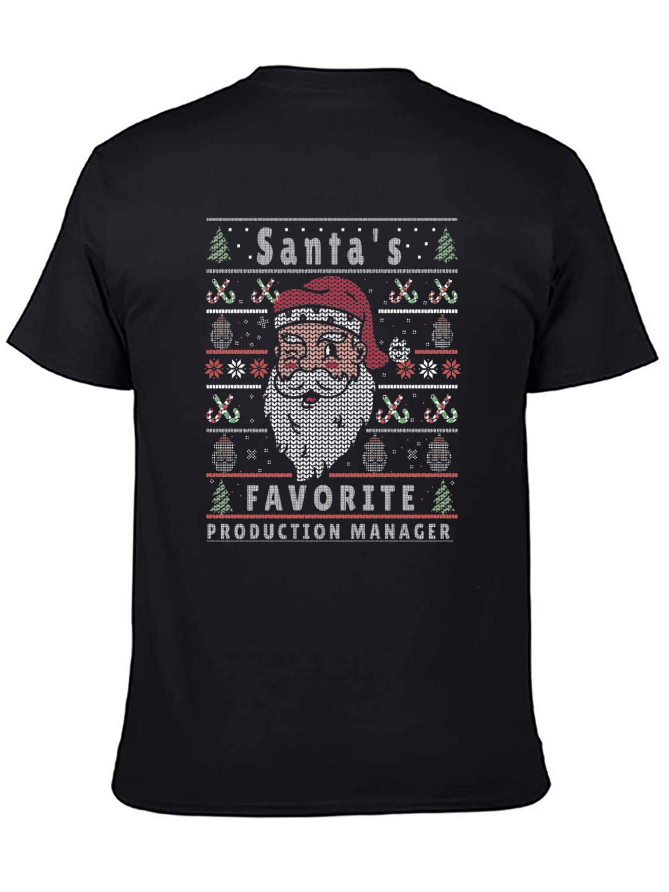 Santas Favorite Production Manager Ugly Christmas T-Shirt
