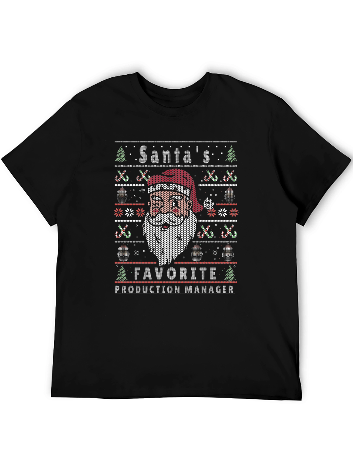 Santas Favorite Production Manager Ugly Christmas T-Shirt
