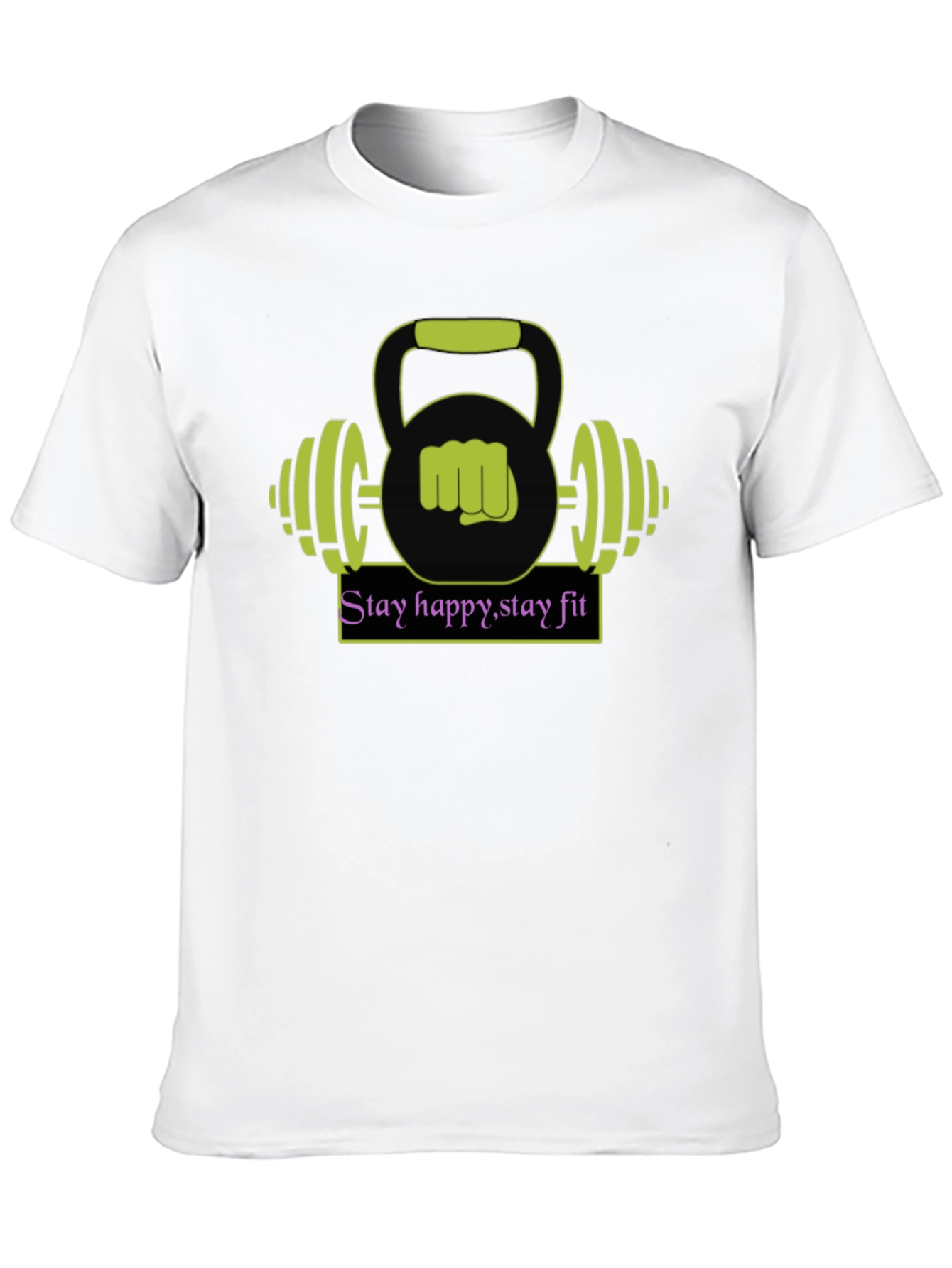 Stay Happy Stay Fit Graphic Tee - Black
