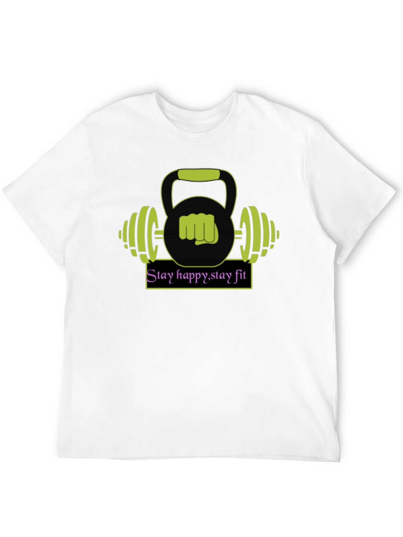 Stay Happy Stay Fit Graphic Tee - Black