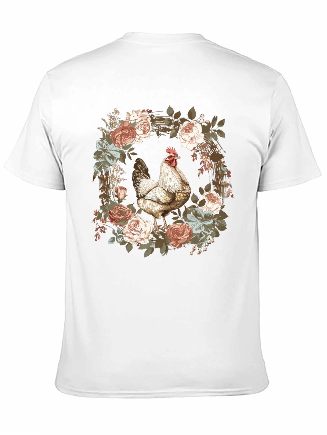Floral Chicken Graphic T-Shirt