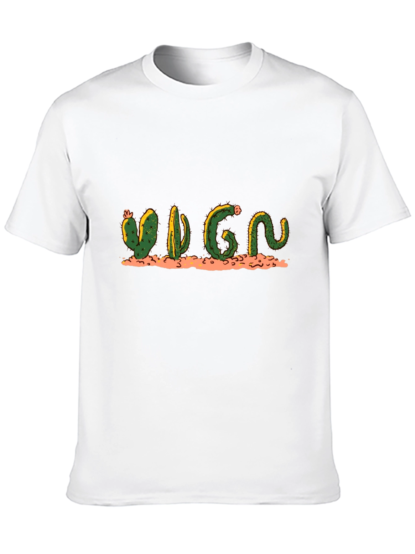 Cactus Word Art Black T-Shirt