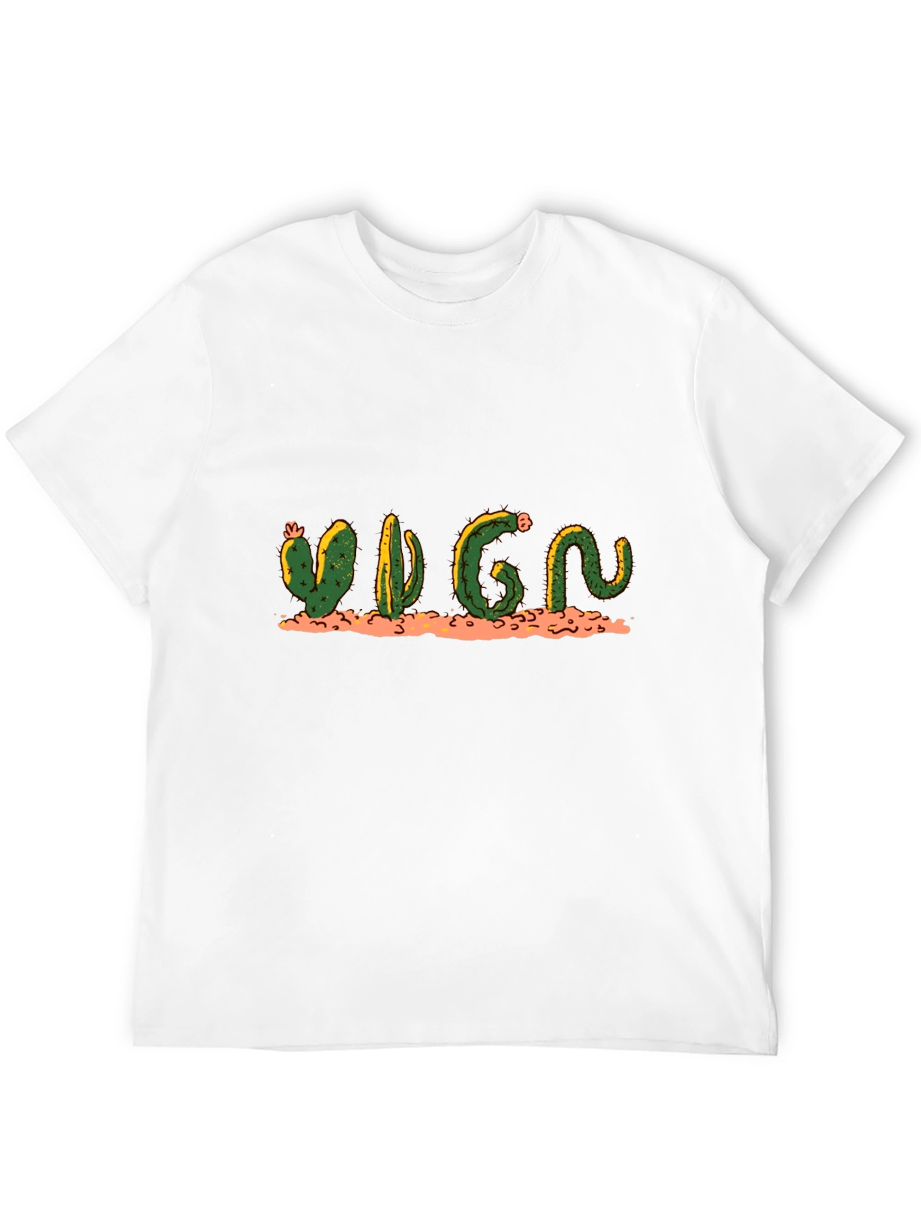 Cactus Word Art Black T-Shirt