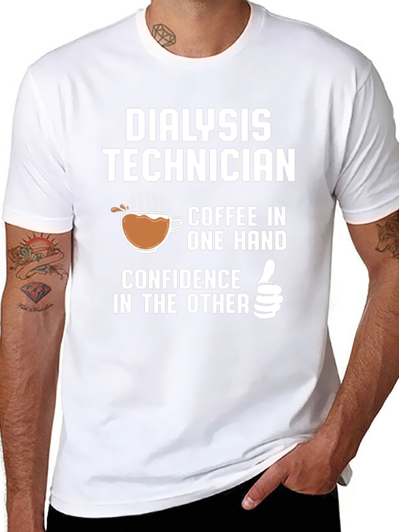Dialysis Technician Coffee Confidence T-Shirt