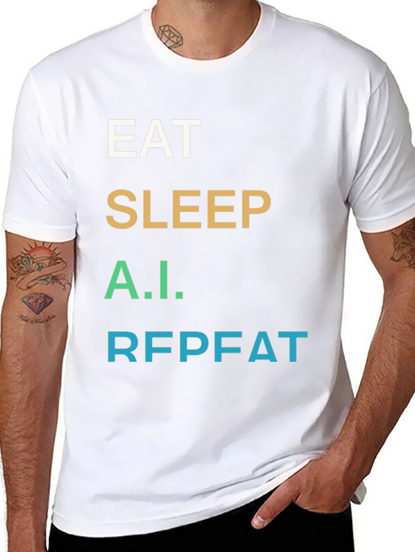 Eat Sleep A.I. Repeat Black T-Shirt
