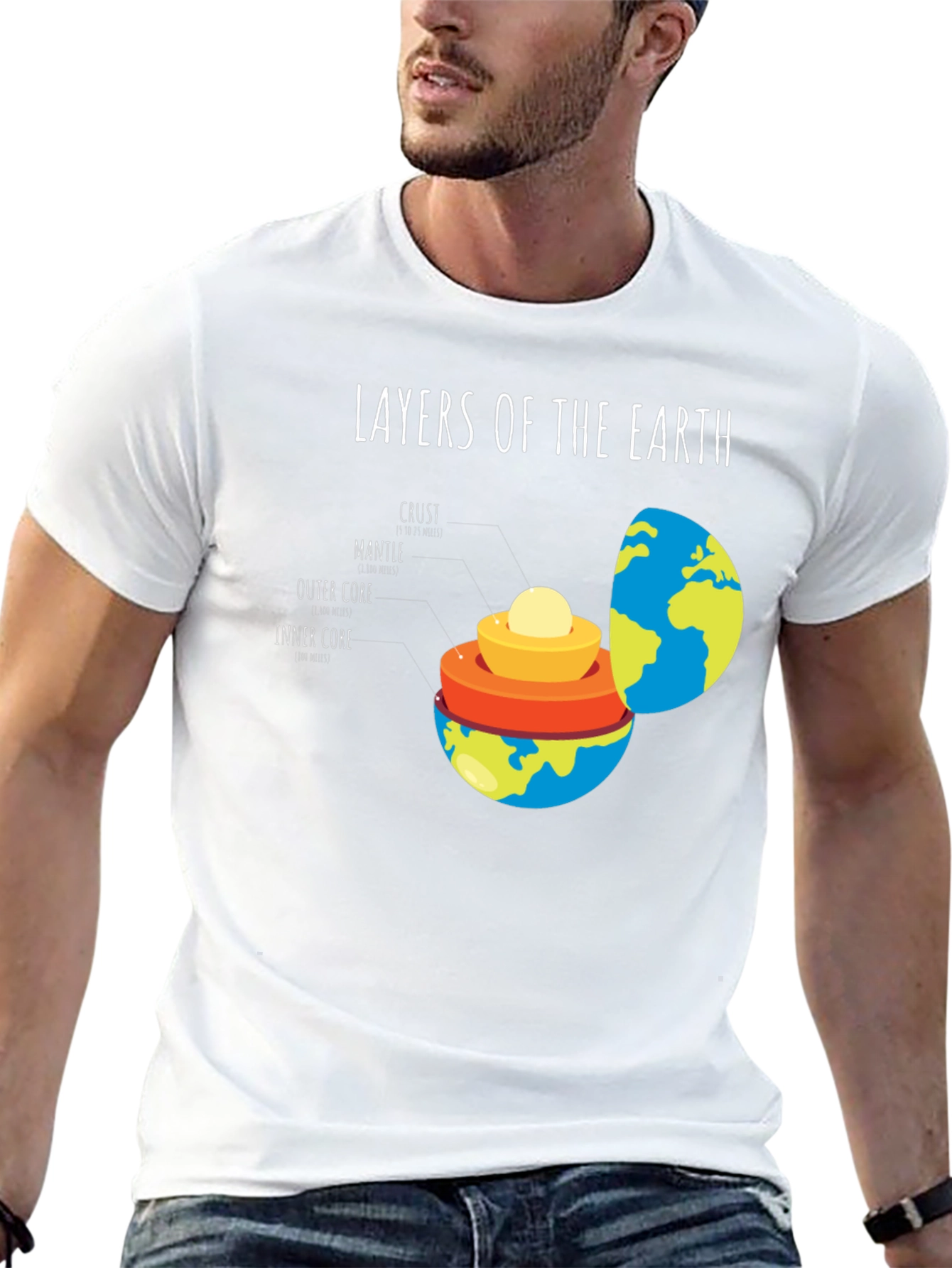 Layers of the Earth Black Graphic T-Shirt
