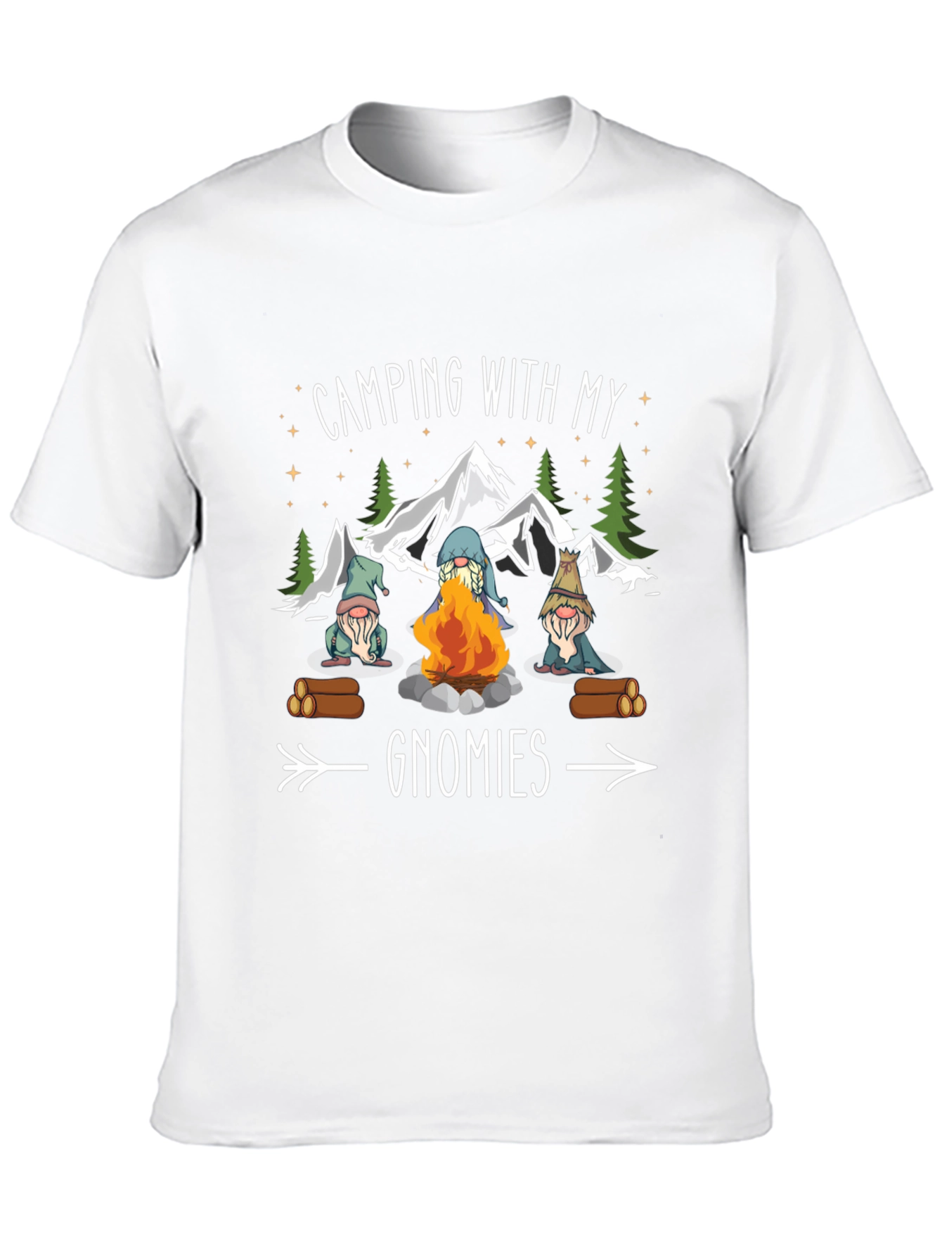 Camping with My Gnomies T-Shirt - Black