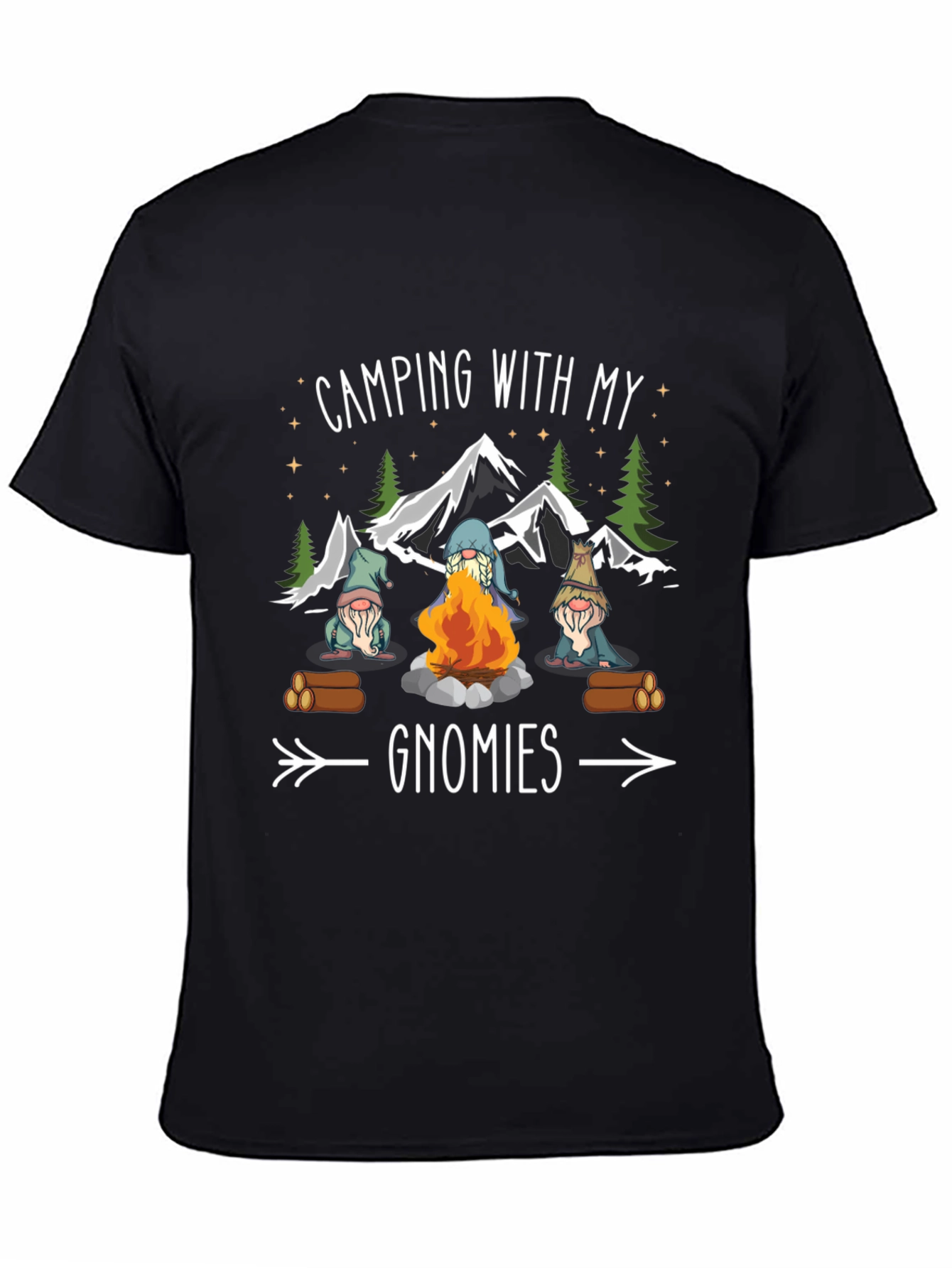 Camping with My Gnomies T-Shirt - Black