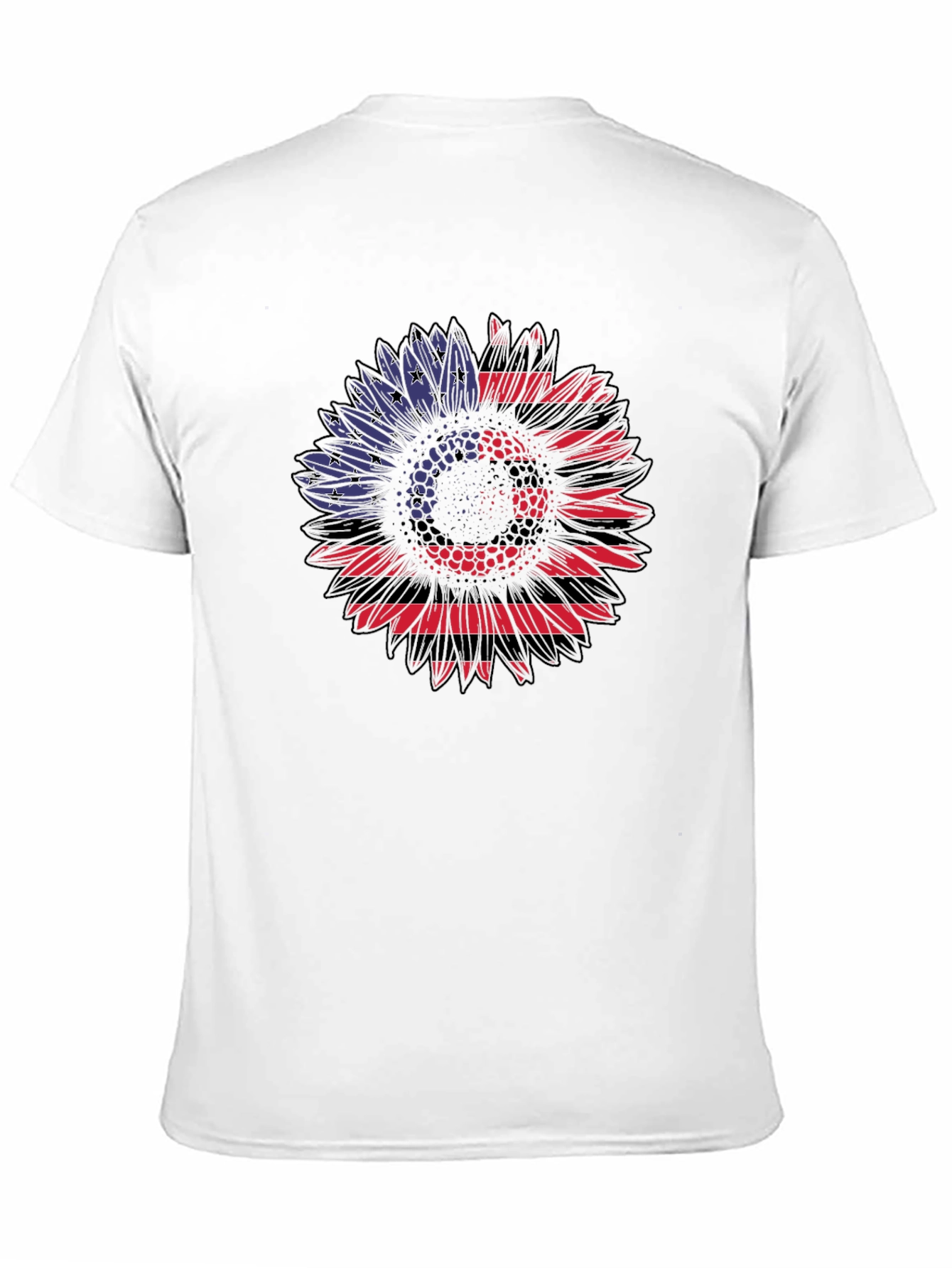 American Flag Sunflower Graphic Tee - Black