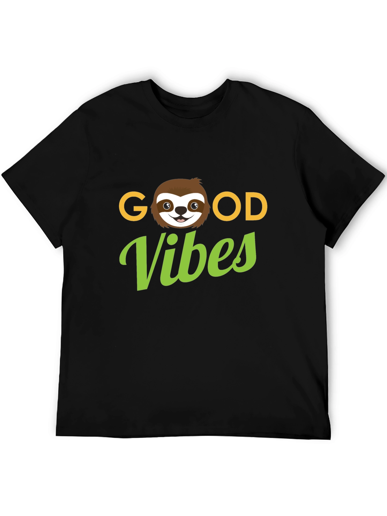 Good Vibes Sloth Graphic Tee - Black