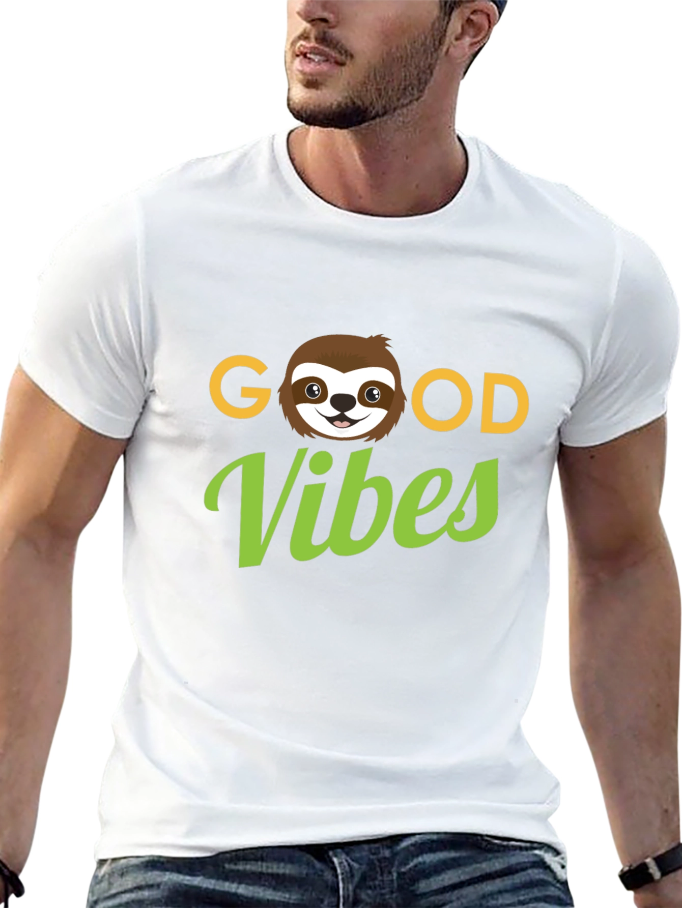 Good Vibes Sloth Graphic Tee - Black
