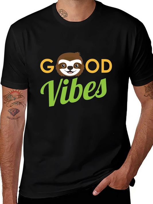 Good Vibes Sloth Graphic Tee - Black