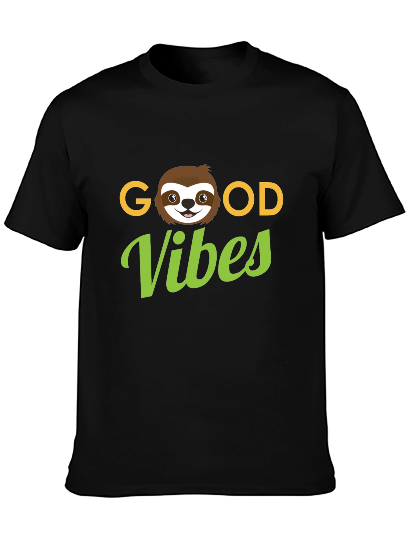Good Vibes Sloth Graphic Tee - Black
