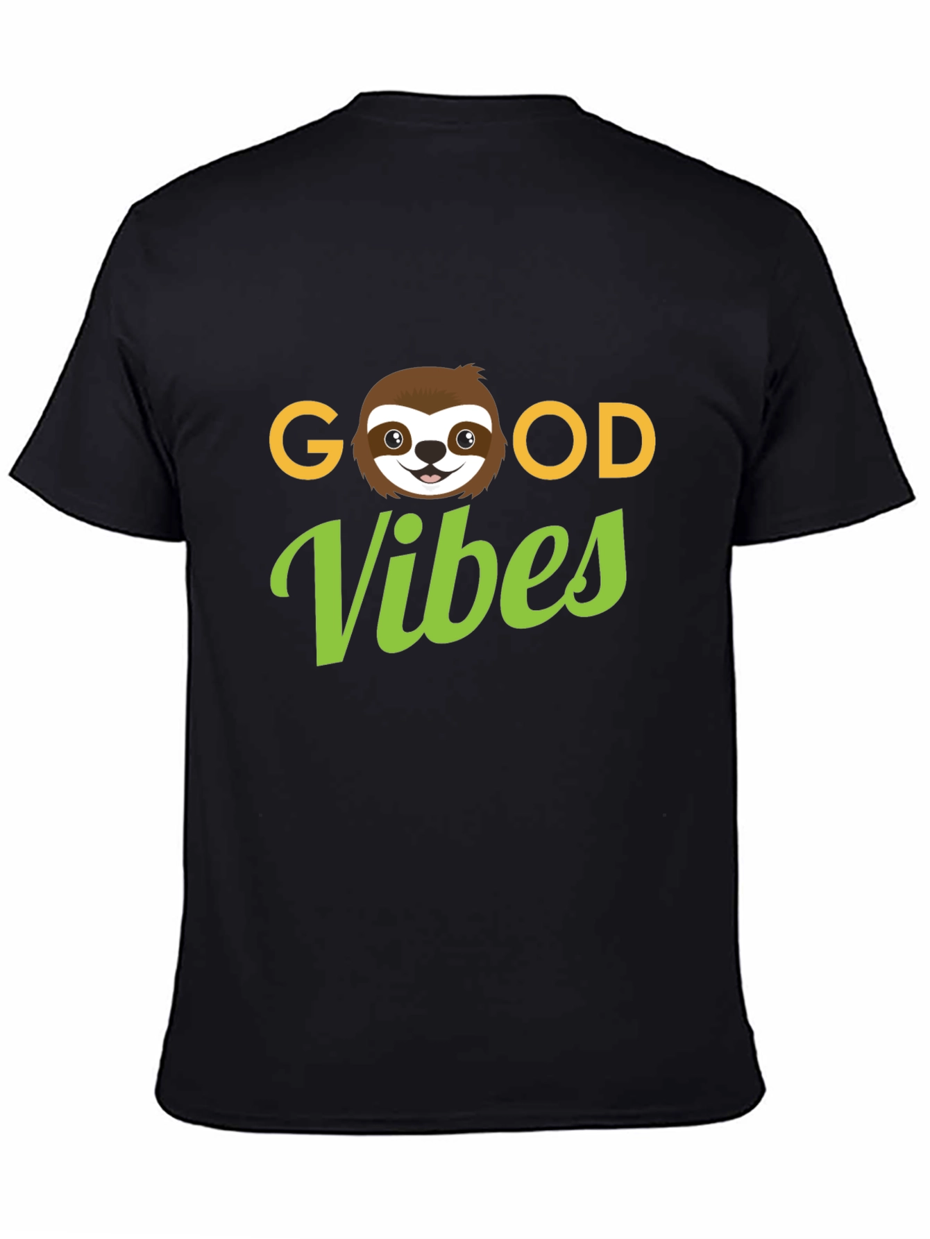 Good Vibes Sloth Graphic Tee - Black