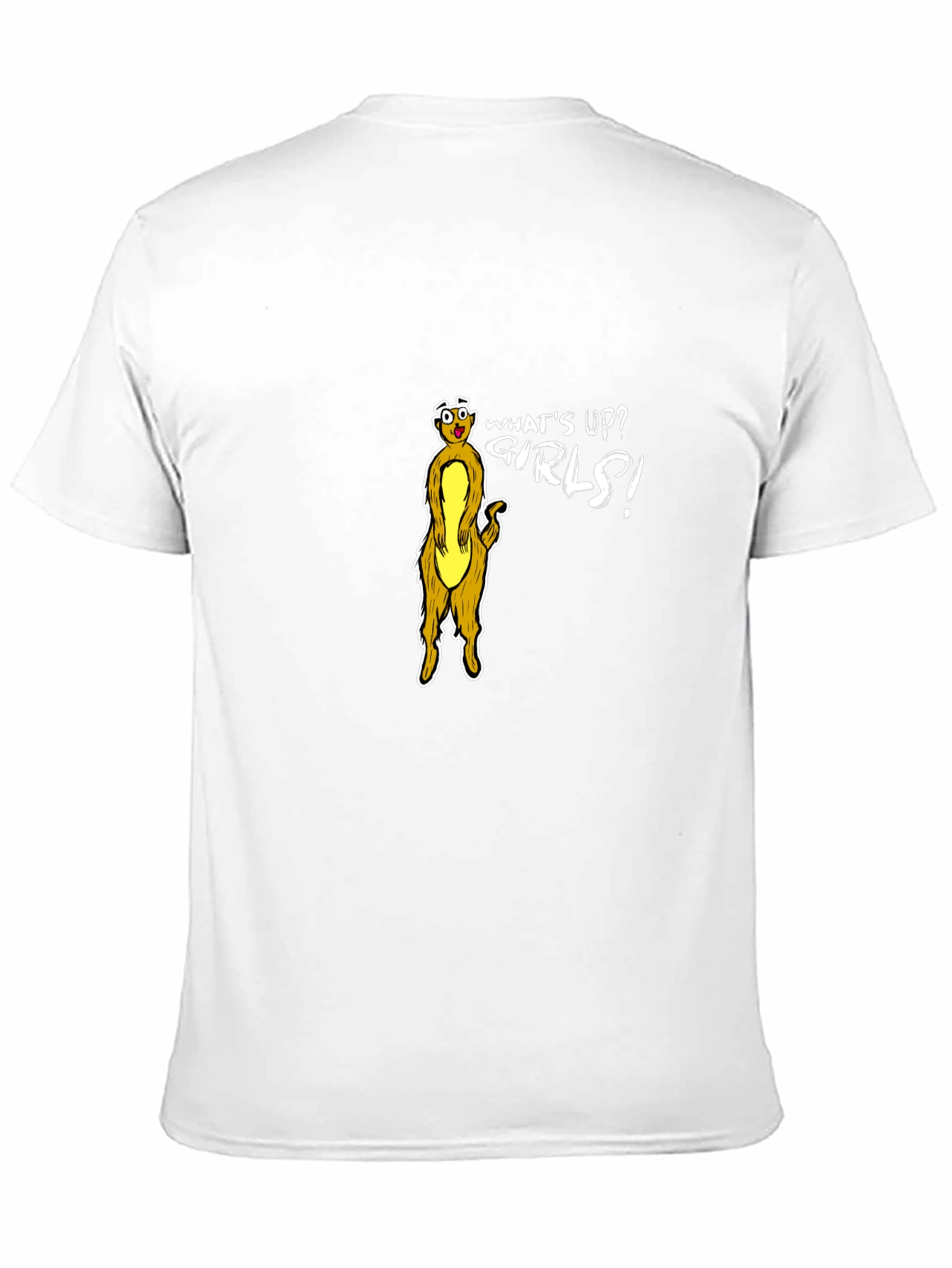 Funny Meerkat Whats Up Girls! Black T-Shirt