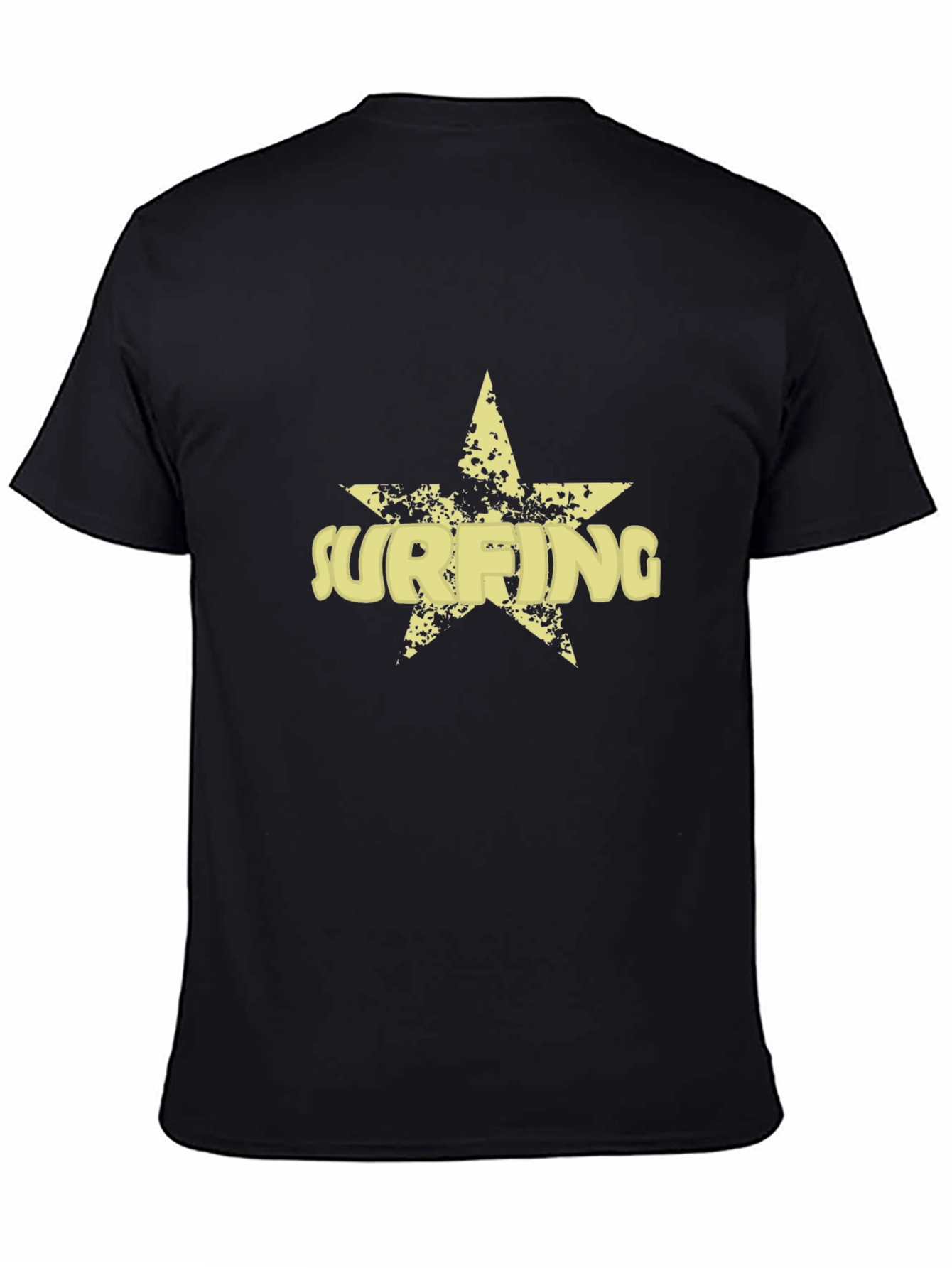Surfing Star Mens Black Graphic Tee