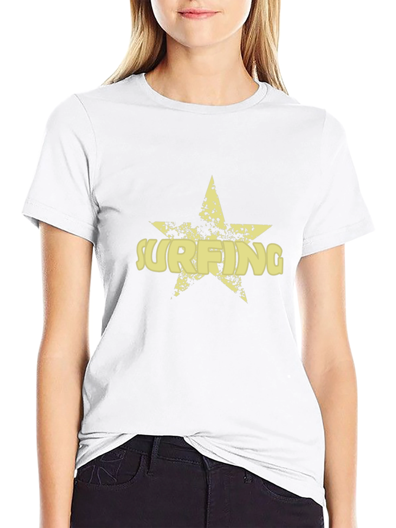 Surfing Star Mens Black Graphic Tee