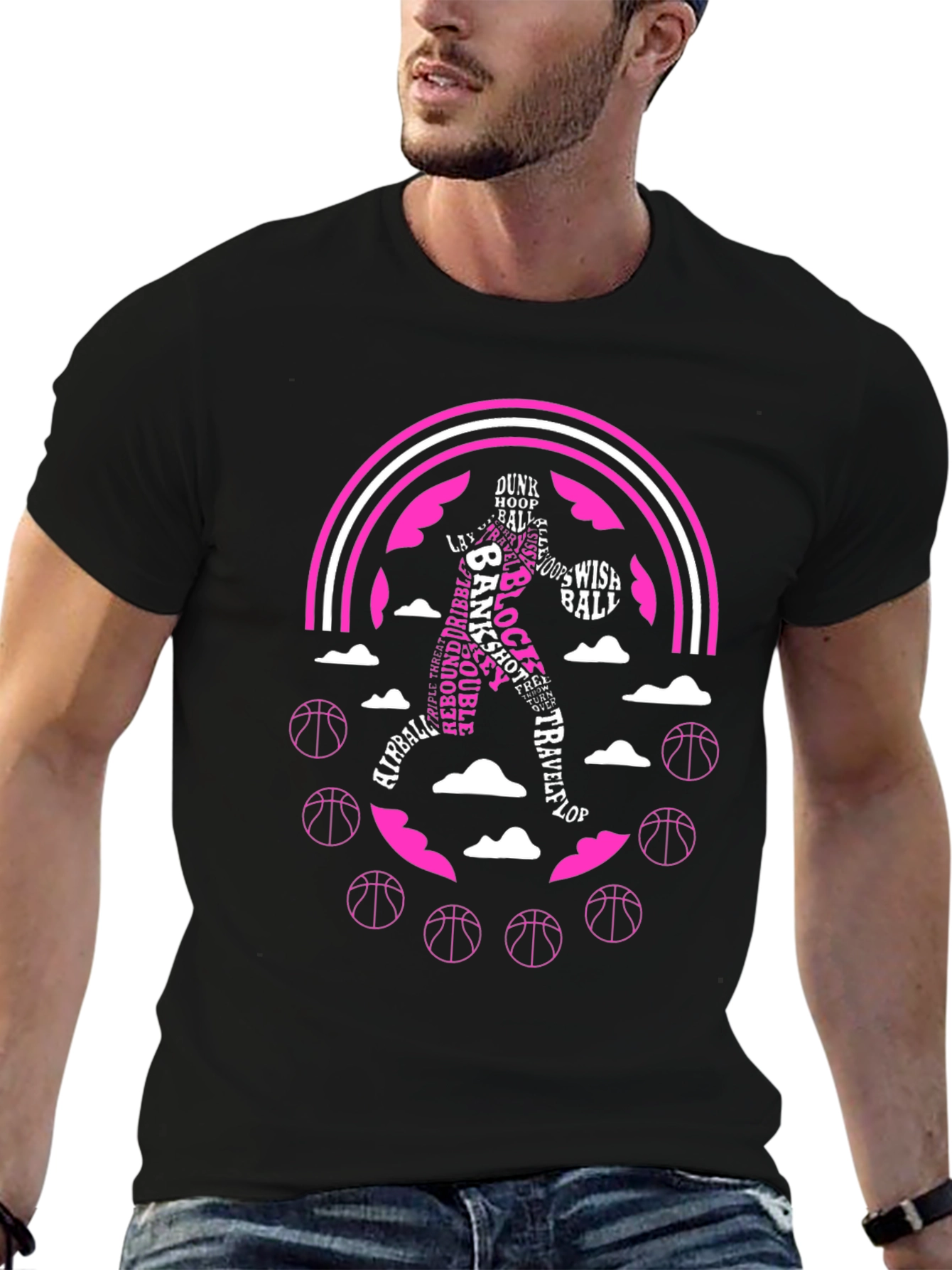 Basketball Player Typography Graphic Tee