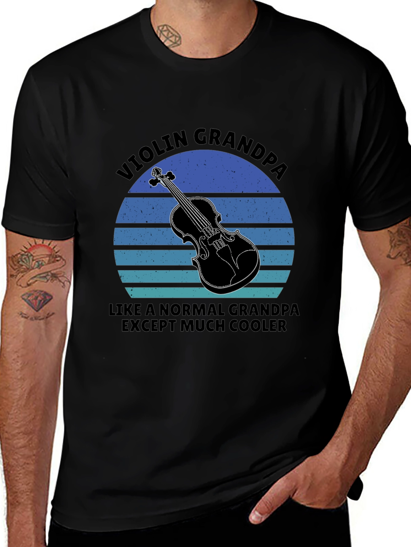 Violin Grandpa T-Shirt - Cool Musician Grandfather Tee
