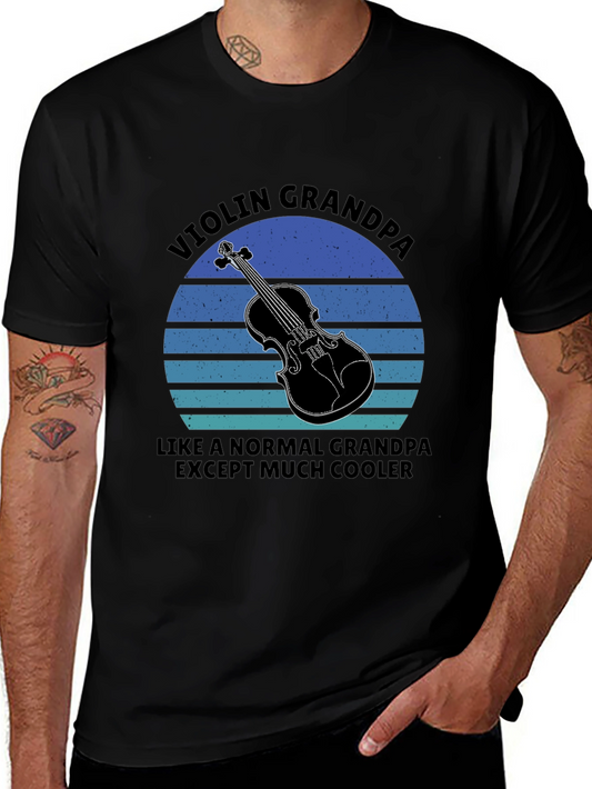 Violin Grandpa T-Shirt - Cool Musician Grandfather Tee
