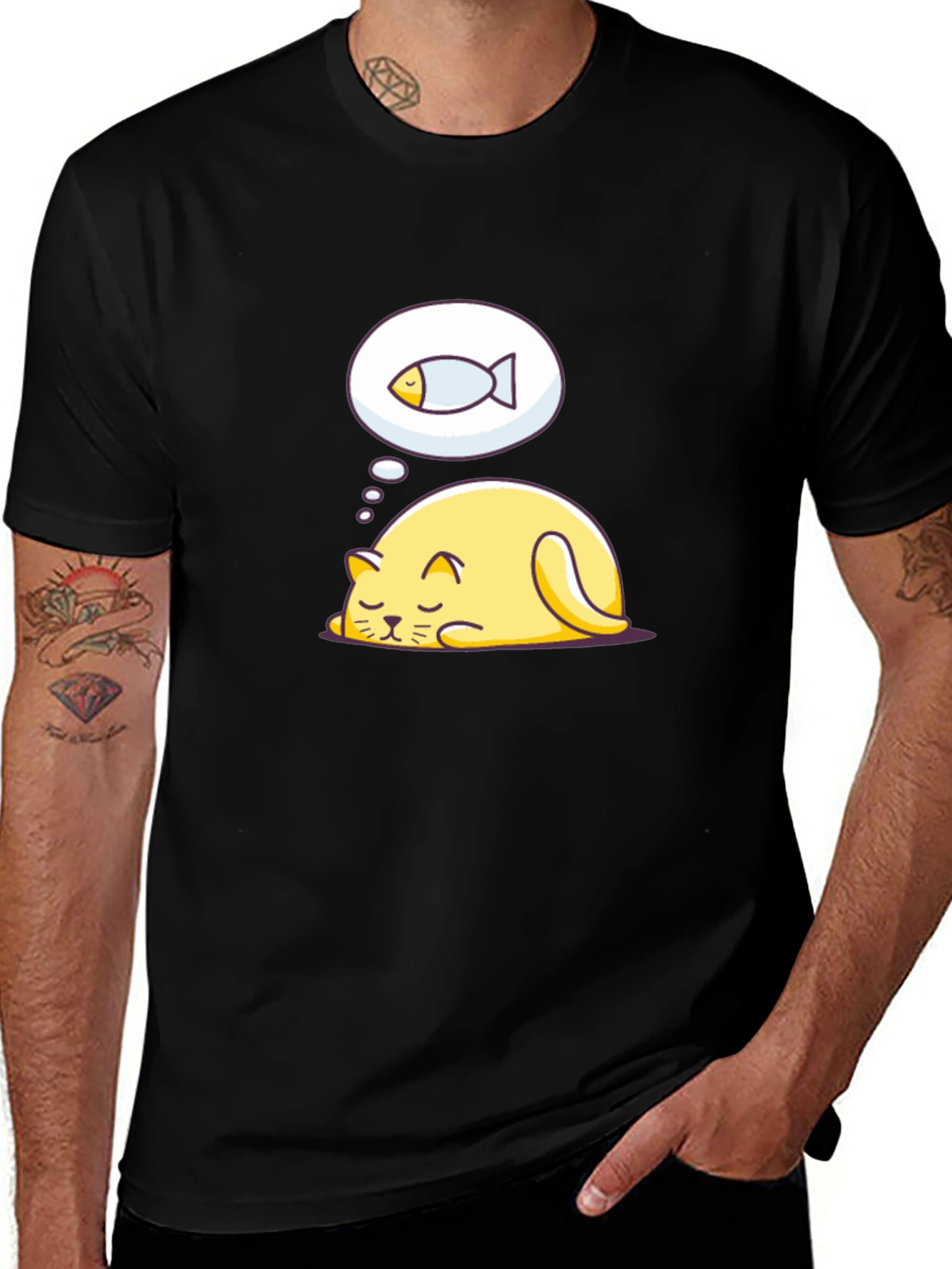 Dreaming Cat T-Shirt - Cute Graphic Tee