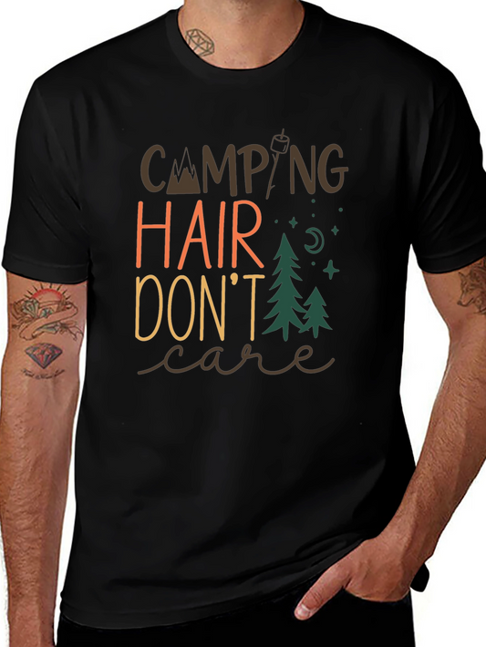 Camping Hair Dont Care Graphic Tee