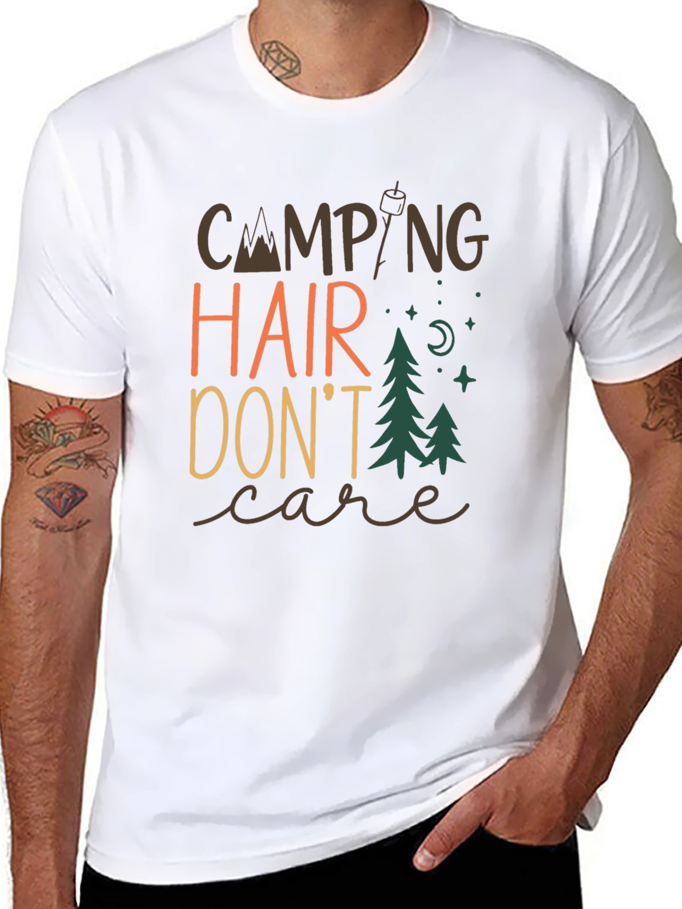 Camping Hair Dont Care Graphic Tee