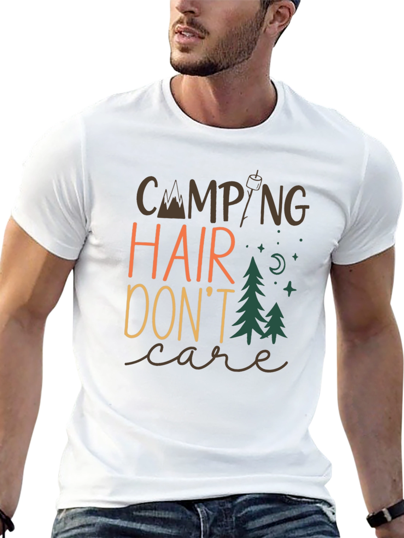 Camping Hair Dont Care Graphic Tee