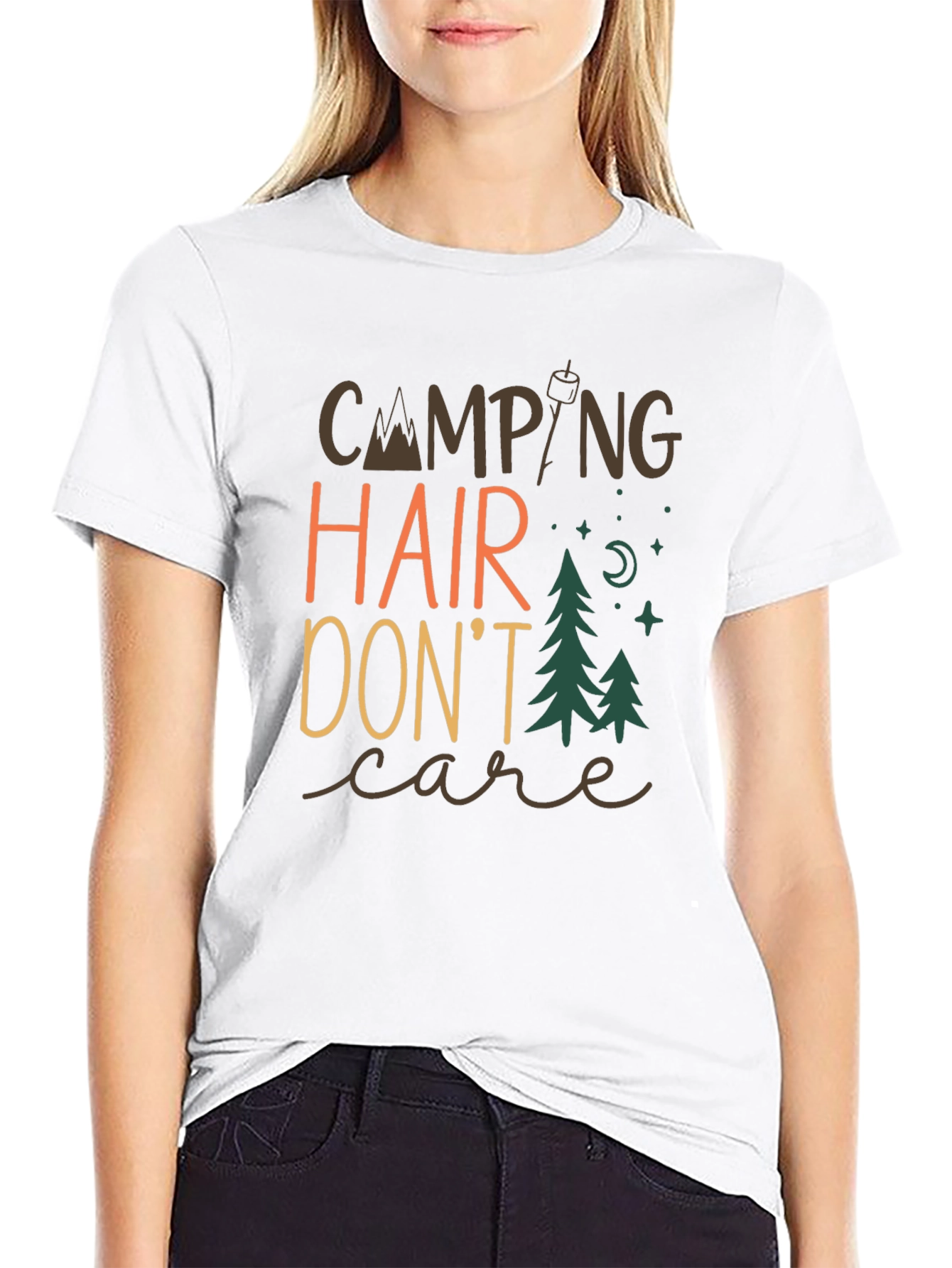 Camping Hair Dont Care Graphic Tee