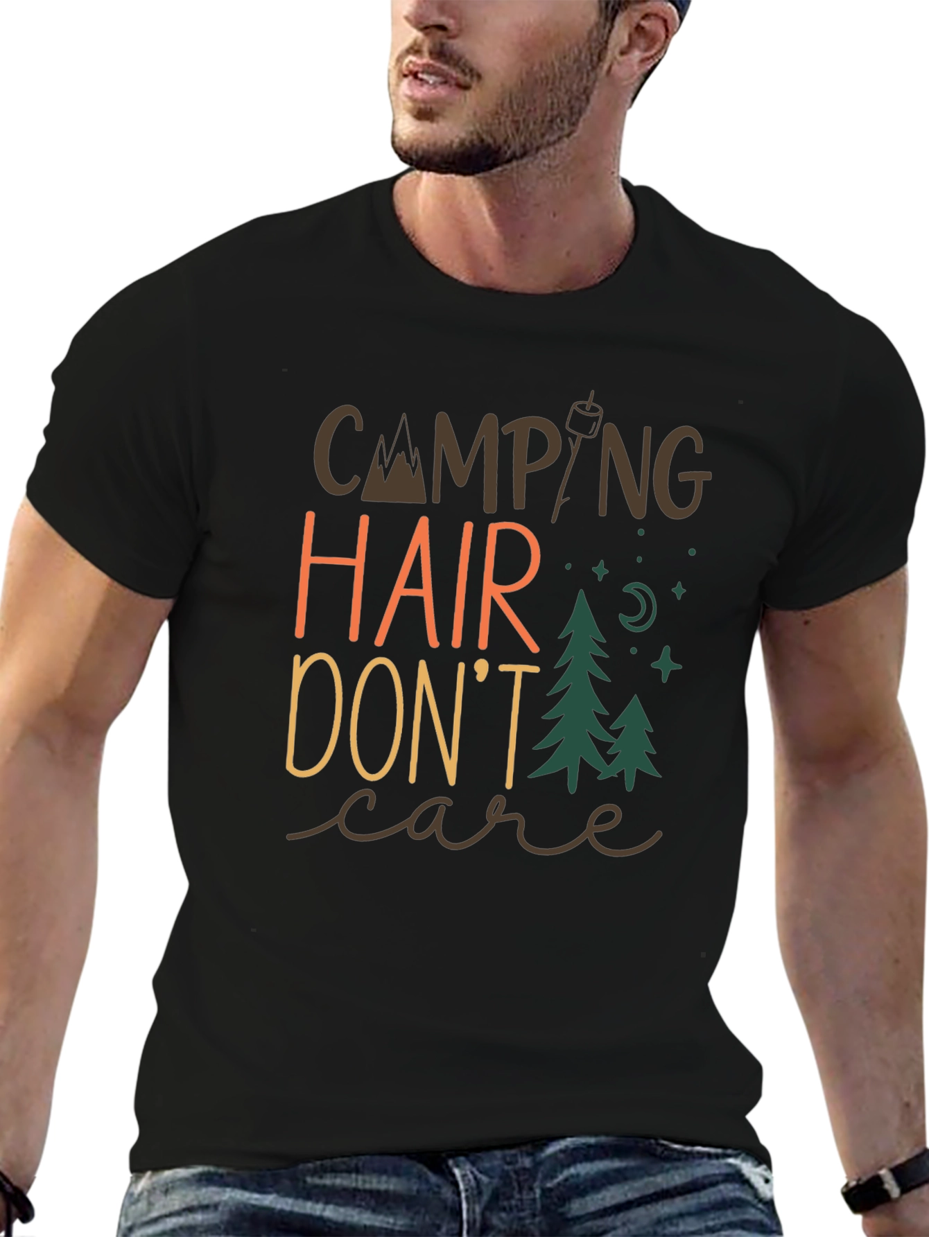 Camping Hair Dont Care Graphic Tee