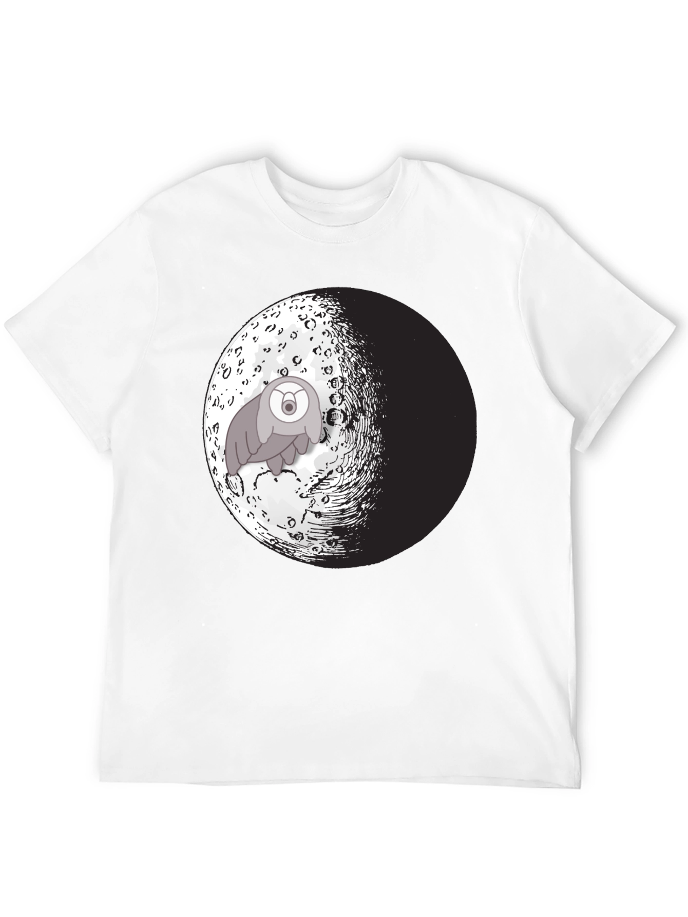 Moon Creature Graphic Tee - Black Cotton Blend