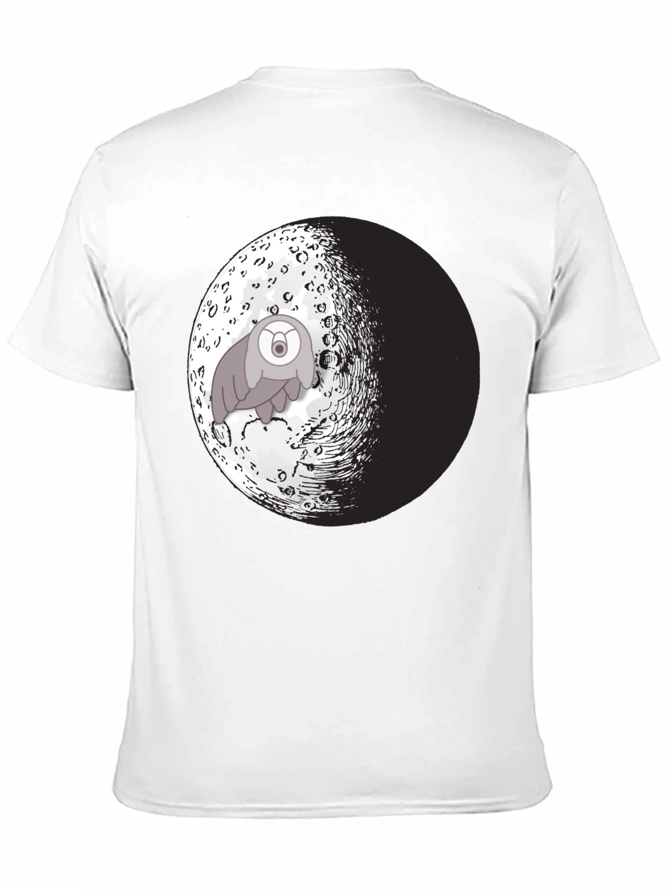 Moon Creature Graphic Tee - Black Cotton Blend