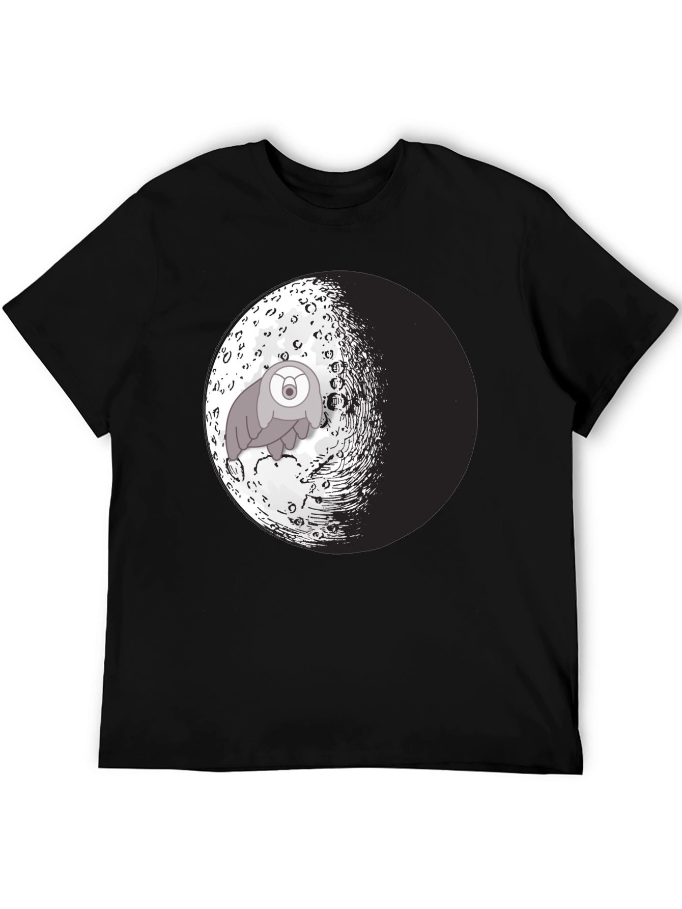 Moon Creature Graphic Tee - Black Cotton Blend