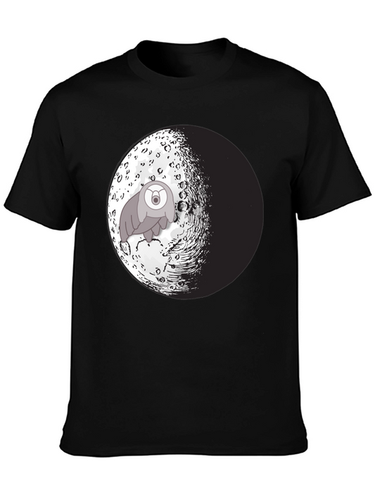 Moon Creature Graphic Tee - Black Cotton Blend