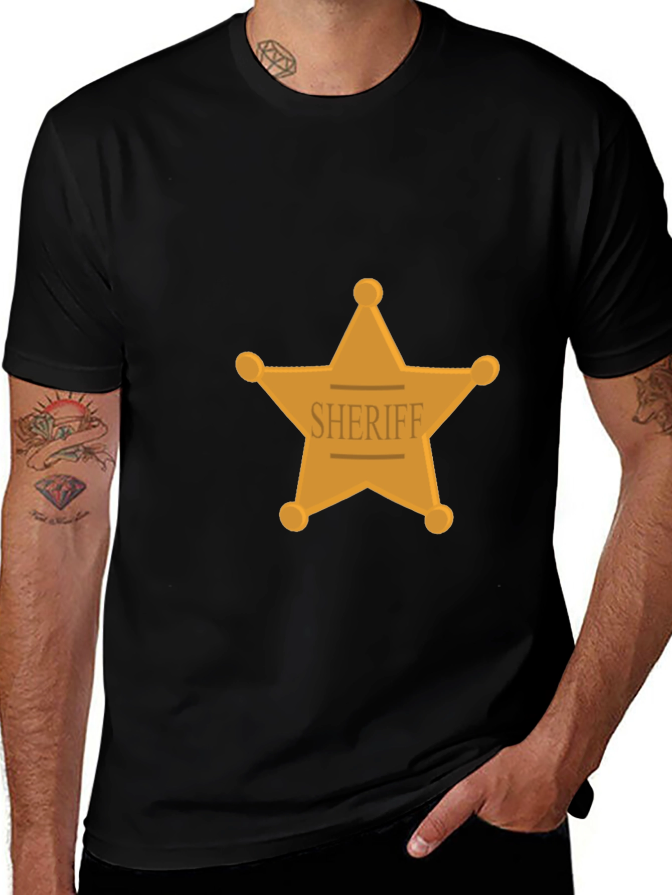 Sheriff Star Graphic Black T-Shirt