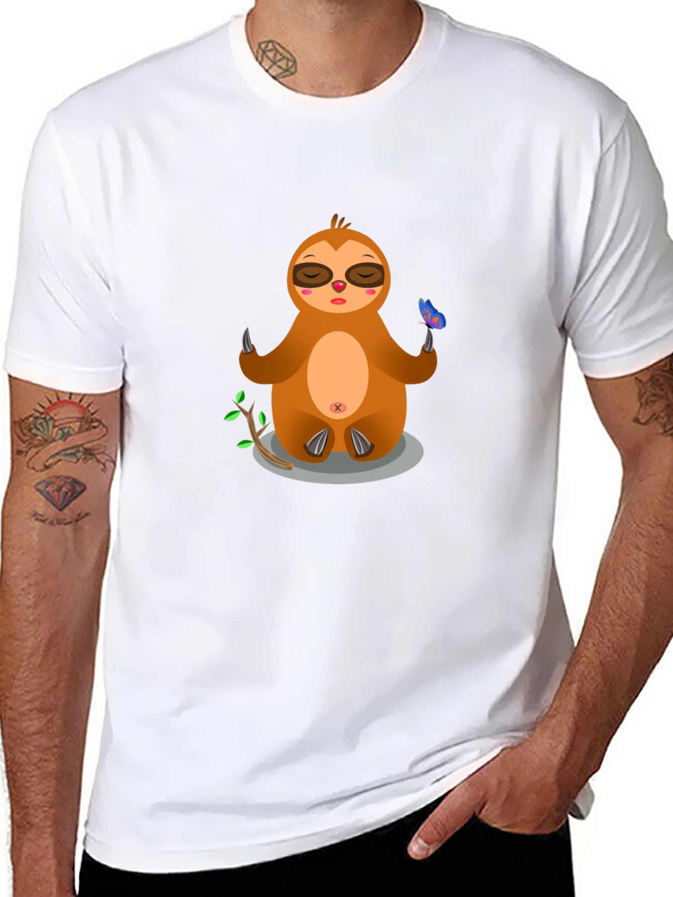 Meditating Sloth Graphic T-Shirt