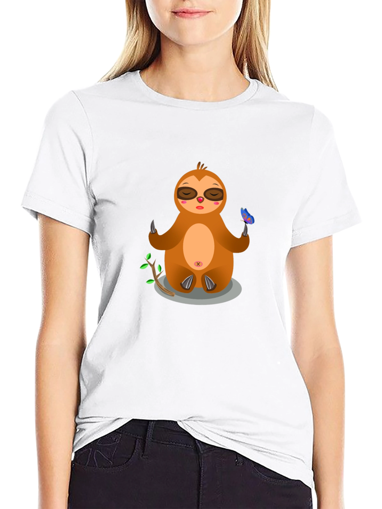 Meditating Sloth Graphic T-Shirt