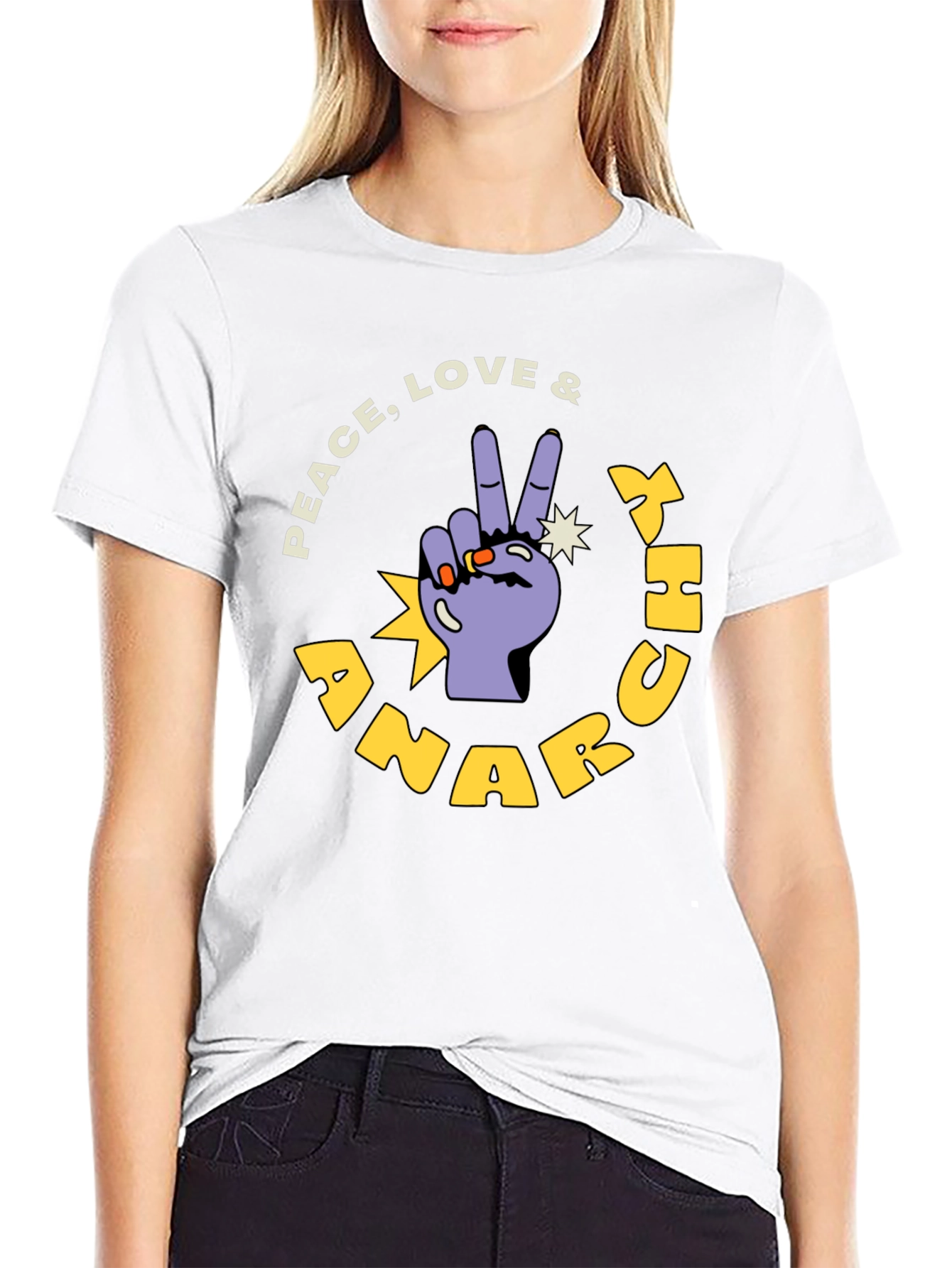 Peace Love & Anarchy Graphic T-Shirt