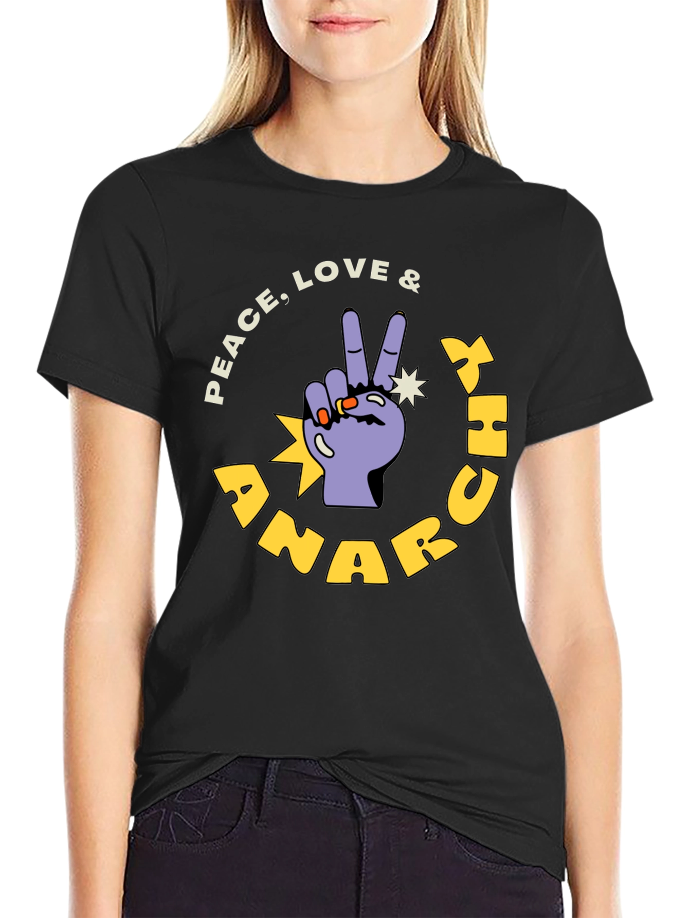 Peace Love & Anarchy Graphic T-Shirt