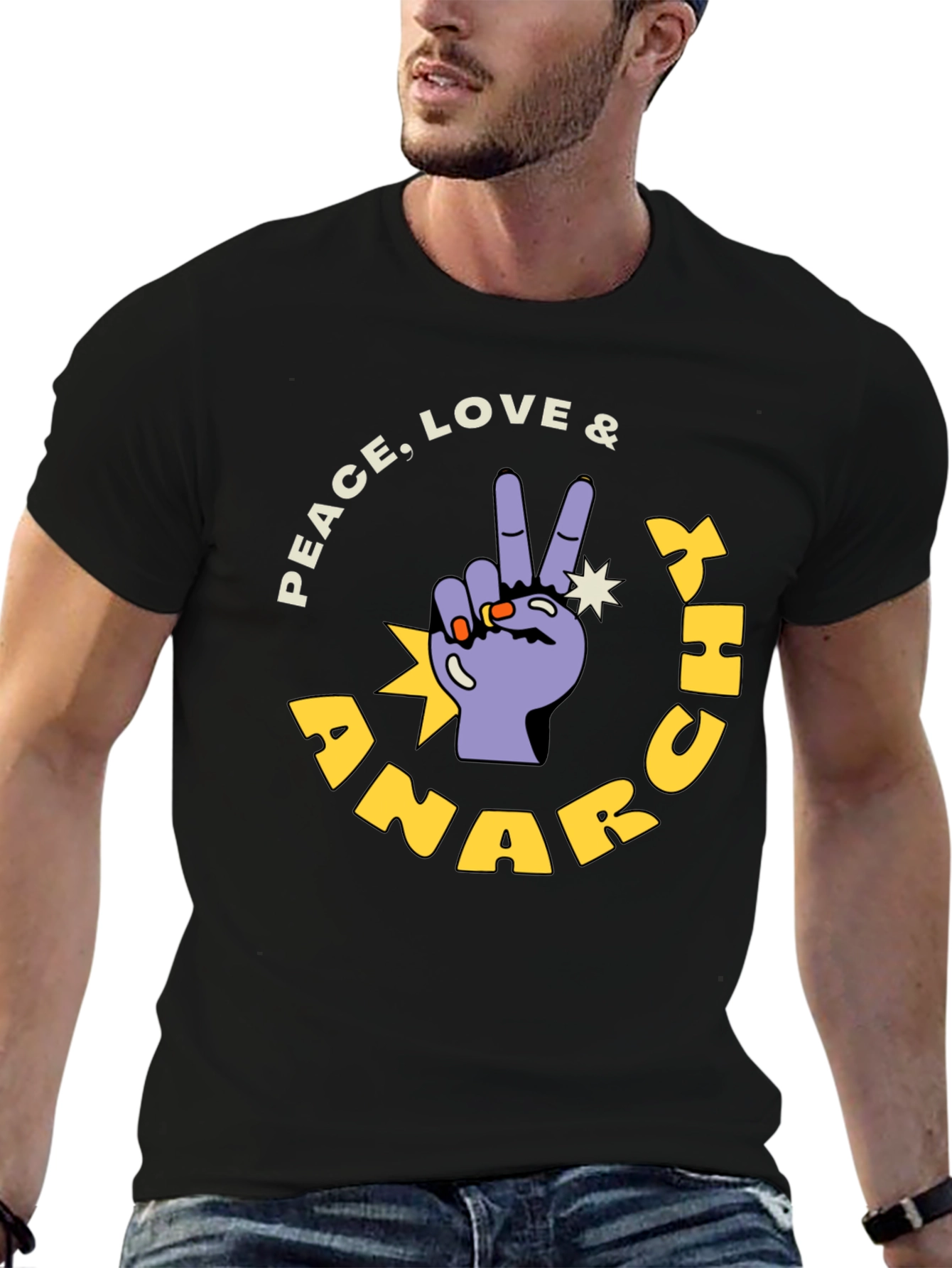 Peace Love & Anarchy Graphic T-Shirt